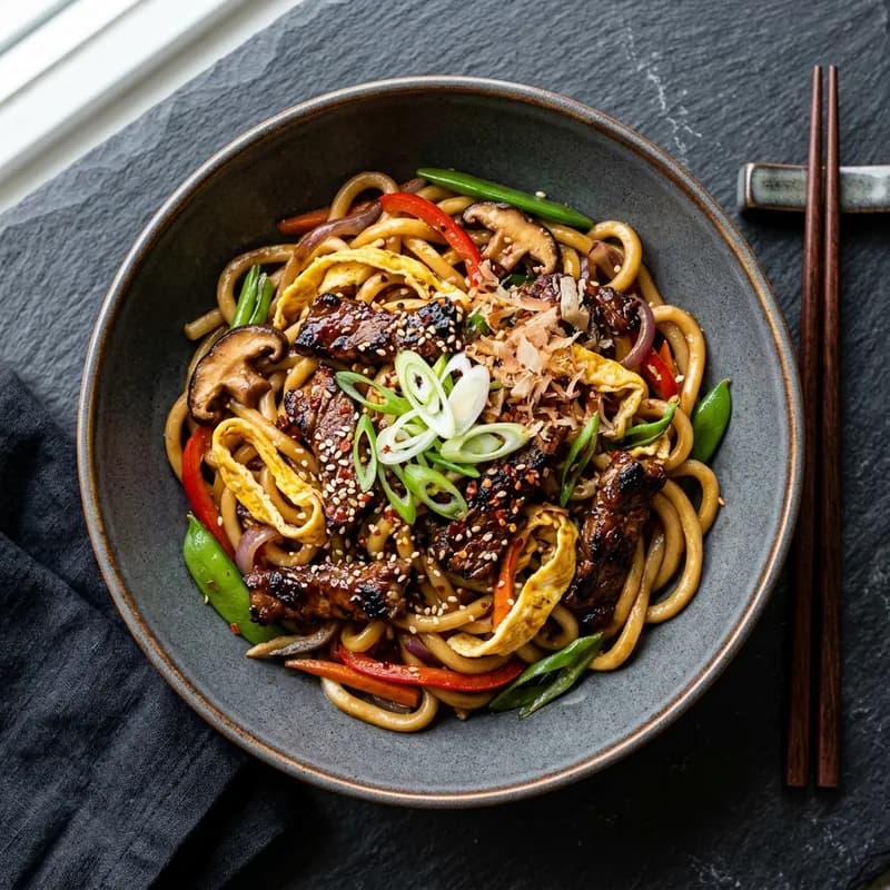 Teppanyaki Beef Yaki Udon